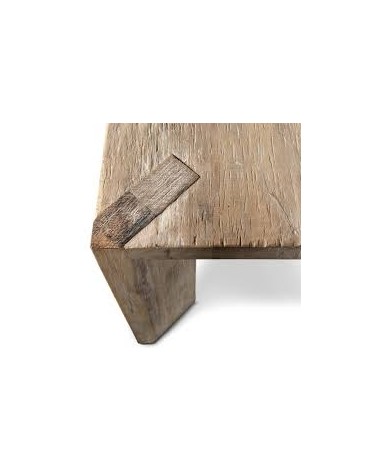 Table basse bois vieilli 160cm x 130cm x 32cm